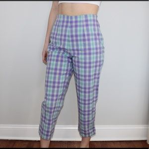 Purple and Blue Plaid Pants
